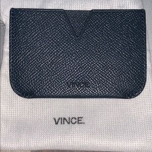 VINCE V CARD HOLDER IN NAVY MADE IN ITALY